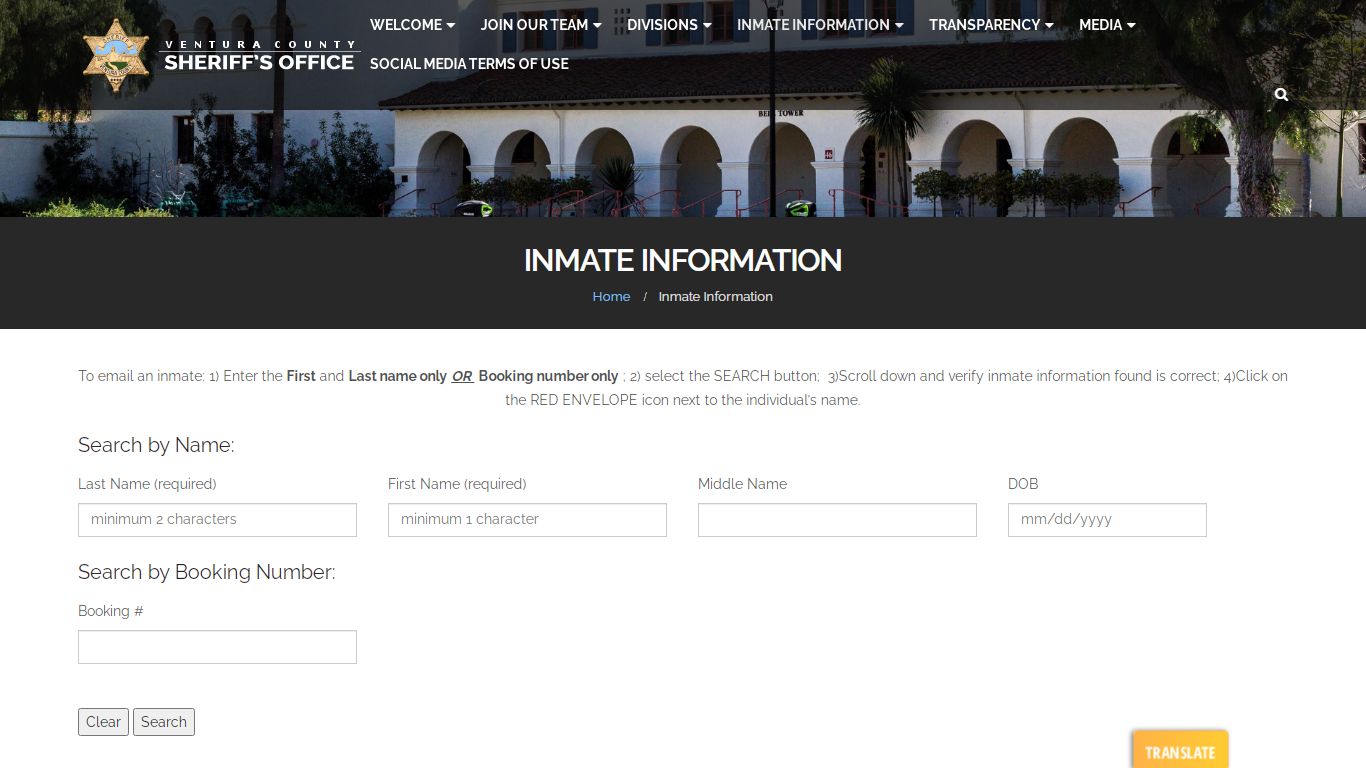 Inmate Information - Ventura County Sheriff's Office